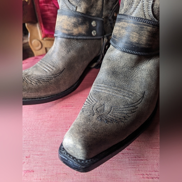 Roper Americana Eagle Leather Harness Cowgirl Western Boots 11 New Old Gringo - Picture 6 of 8